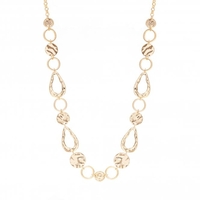 Gold Plated Texture Mix Shape Necklace