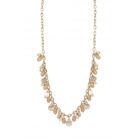 Gold Plated Textured Coin And Bead Shaker Necklace