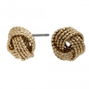 Gold Plated Textured Knot Stud Earrings
