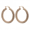 Gold Plated Textured Twist Hoop Earrings