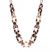 Gold Plated Tortoise Shell Resin Link Allway Necklace