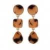 Gold Plated Tortoishell Resin Tripple Drop Earring