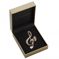 Gold Plated Treble Clef Brooch - Gift Boxed