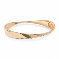 Gold Plated Twist Pave Bangle
