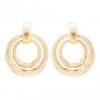 Gold Textured Double Link Doorknocker Earring