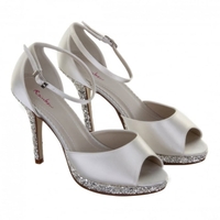 Helena Peep Toe Glitter Heel Shoe