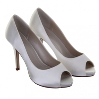 Jennifer High Heel Satin Peep Toe Court Shoe
