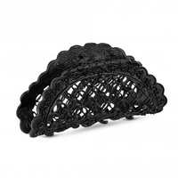 Jet Crystal Lattice Bulldog Hair Clip