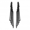 Jet Plated Crystal Diamante Drop Earrings