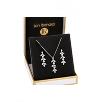 Jon Richard Cubic Zirconia Rhodium Plated Set