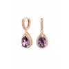Jon Richard Amethyst Peardrop Huggie Earrings