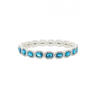 Jon Richard Aqua Rectangle Stretch Bracelet