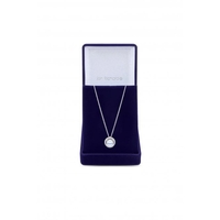 Jon Richard Cubic Zirconia Aqua Halo Pendant Necklace - Gift Boxed