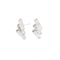 Jon Richard Cubic Zirconia Baguette Stone Stud Earrings