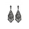 Jon Richard Cubic Zirconia Black Statement Earrings