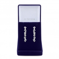 Jon Richard Cubic Zirconia Crystal Baguette Fine Earrings - Gift Boxed