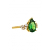 Jon Richard Cubic Zirconia Gold Plated Emerald Peardrop Cocktail Ring