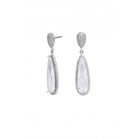 Jon Richard Cubic Zirconia Long Pear Drop Earrings