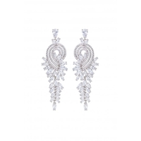 Jon Richard Cubic Zirconia Swirl Statement Earrings
