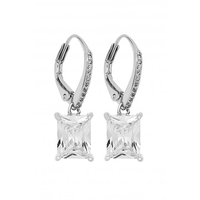 Jon Richard Emerald Cut Cubic Zirconia Hoop Earrings