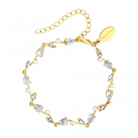 Jon Richard Gold Cubic Zirconia Pearl Crystal Vine Pear Bracelet