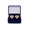 Jon Richard Gold Plate And Ruby Cubic Zirconia Heart Stud Earrings - Gift Boxed