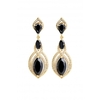 Jon Richard Gold Plate Cubic Zirconia And Black Marquisse Statement Earrings