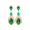 Jon Richard Gold Plate Cubic Zirconia And Emerald Marquisse Stud Earrings