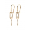 Jon Richard Gold Plate Cubic Zirconia Chain Earrings