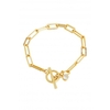 Jon Richard Gold Plate Cubic Zirconia Chain T Bar Bracelet