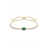 Jon Richard Gold Plate Cubic Zirconia Green Stone Toggle Bracelet