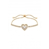 Jon Richard Gold Plate Cubic Zirconia Heart Toggle Bracelet
