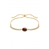 Jon Richard Gold Plate Cubic Zirconia Red Stone Toggle Bracelet