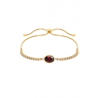 Jon Richard Gold Plate Cubic Zirconia Red Stone Toggle Bracelet