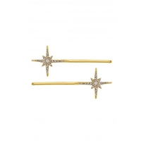 Jon Richard Gold Plated and Opal Hair Slides - Pack of 2