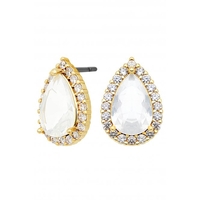Jon Richard Gold Plated And Opal Stone Pear Stud Earrings