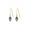 Jon Richard Gold Plated Black Diamond Marquisse Polihsed Drop Earrings