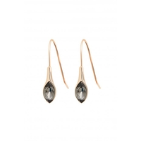 Jon Richard Gold Plated Black Diamond Marquisse Polihsed Drop Earrings