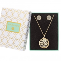 Jon Richard Gold Plated Crystal Tree of Love Shaker Necklace - Gift Boxed