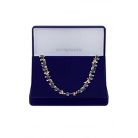 Jon Richard Gold Plated Cubic Zirconia And Blue Mixed Stone Necklace - Gift Boxed