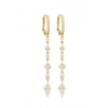 Jon Richard Gold Plated Cubic Zirconia Linear Drop Earrings
