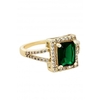 Jon Richard Gold Plated Emerald Cubic Zirconia Cocktail Ring