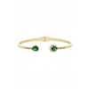 Jon Richard Gold Plated Emerald Pear Open Bangle Bracelet