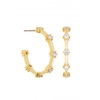 Jon Richard Gold Plated Polished And Cubic Zirconia Hoop Earrings