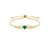 Jon Richard Green Heart Cubic Zirconia Toggle Bracelet