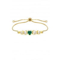 Jon Richard Green Heart Cubic Zirconia Toggle Bracelet