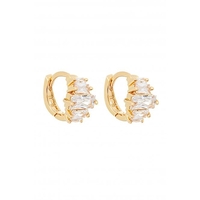 Jon Richard Mini Gold Plated Baguette Huggie Earrings