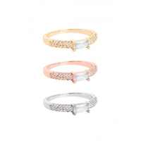 Jon Richard Mixed Plate Cubic Zirconia Centre Stone Ring