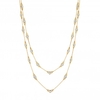Jon Richard Radiance Collection Gold Plated Clear Station Multi-Row Necklace