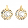 Jon Richard Radiance Collection Gold Plated Crystal Pave Double Circle Earrings